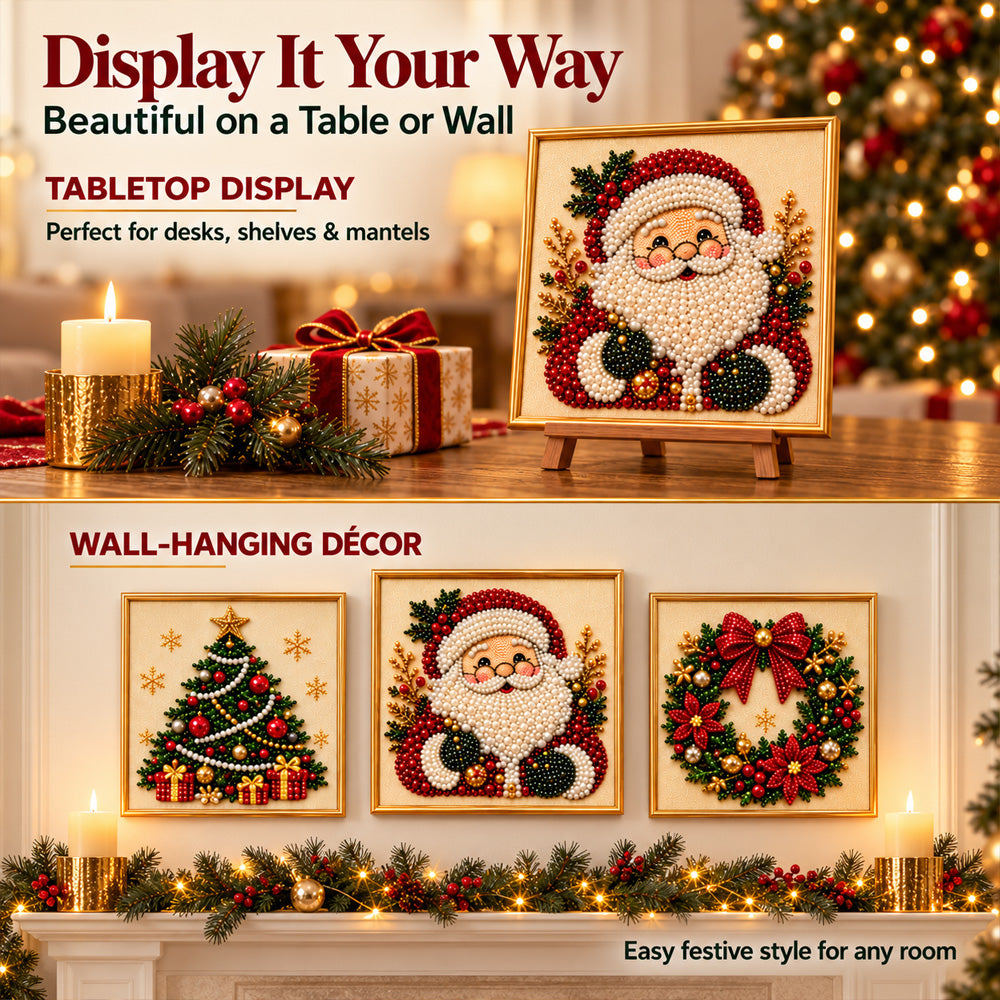 ✨ 3D Christmas Pearl Craft Kit🎅 – Relaxing DIY Holiday Art | All‑In‑One Framed Pearl Diamond Painting for Christmas Decor & Heartwarming Family Gifts