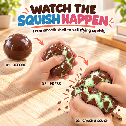 🔥👀BOGOF+50% Offer!!🥯Crunchy Squishy Stress Ball – Satisfying Crackable Shell & Soft Squeeze Centre🍫 | Pastel Macaron & Matcha Dark Chocolate | Fun Sensory Fidget Toy & Cute Gift🎁