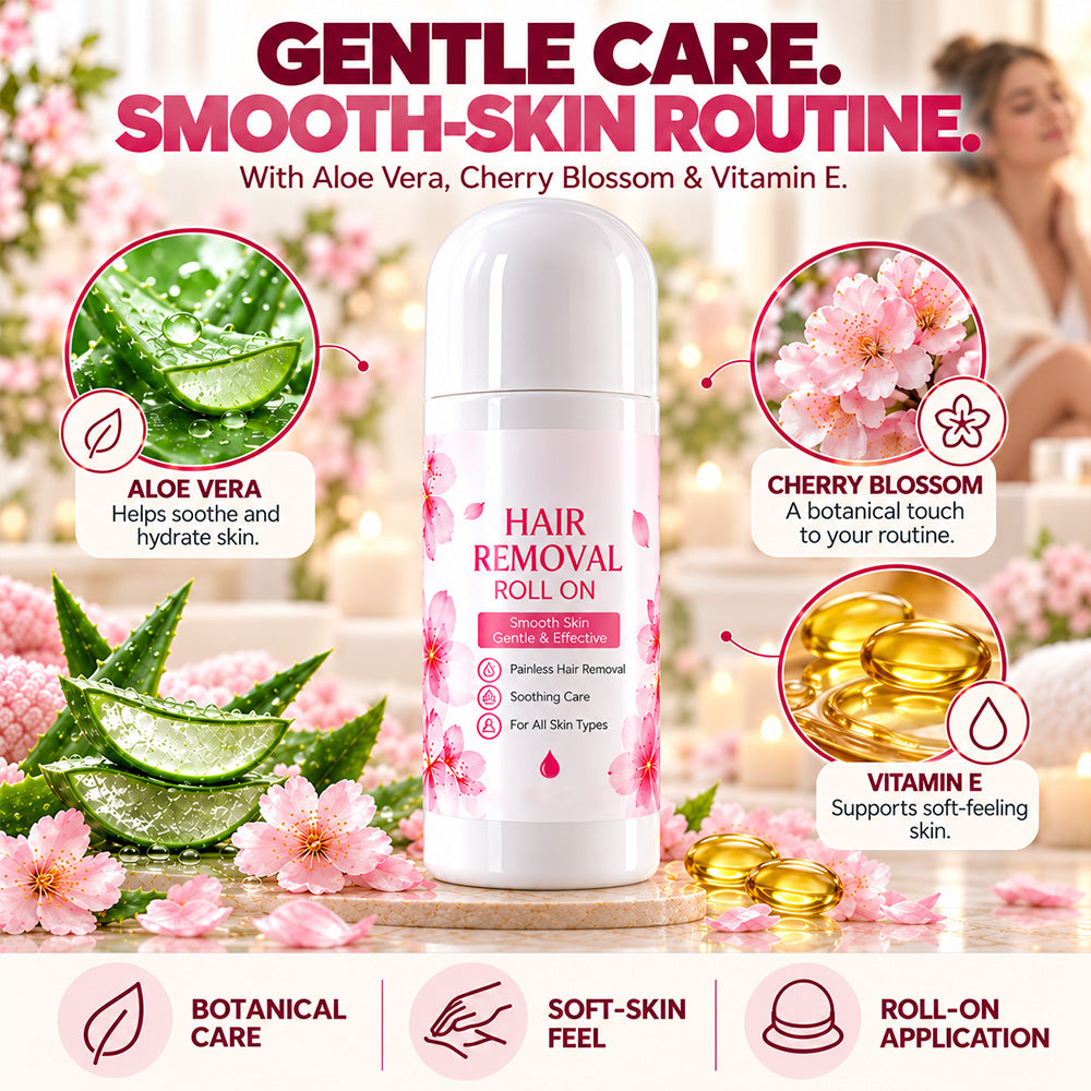 👑 LIMITED-TIME 50% OFF! | Gentle Smooth Roll-On Body Hair Removal—Smooth Legs, Bikini Line & Underarms in Minutes, No Razor Burn, No Wax, No Mess