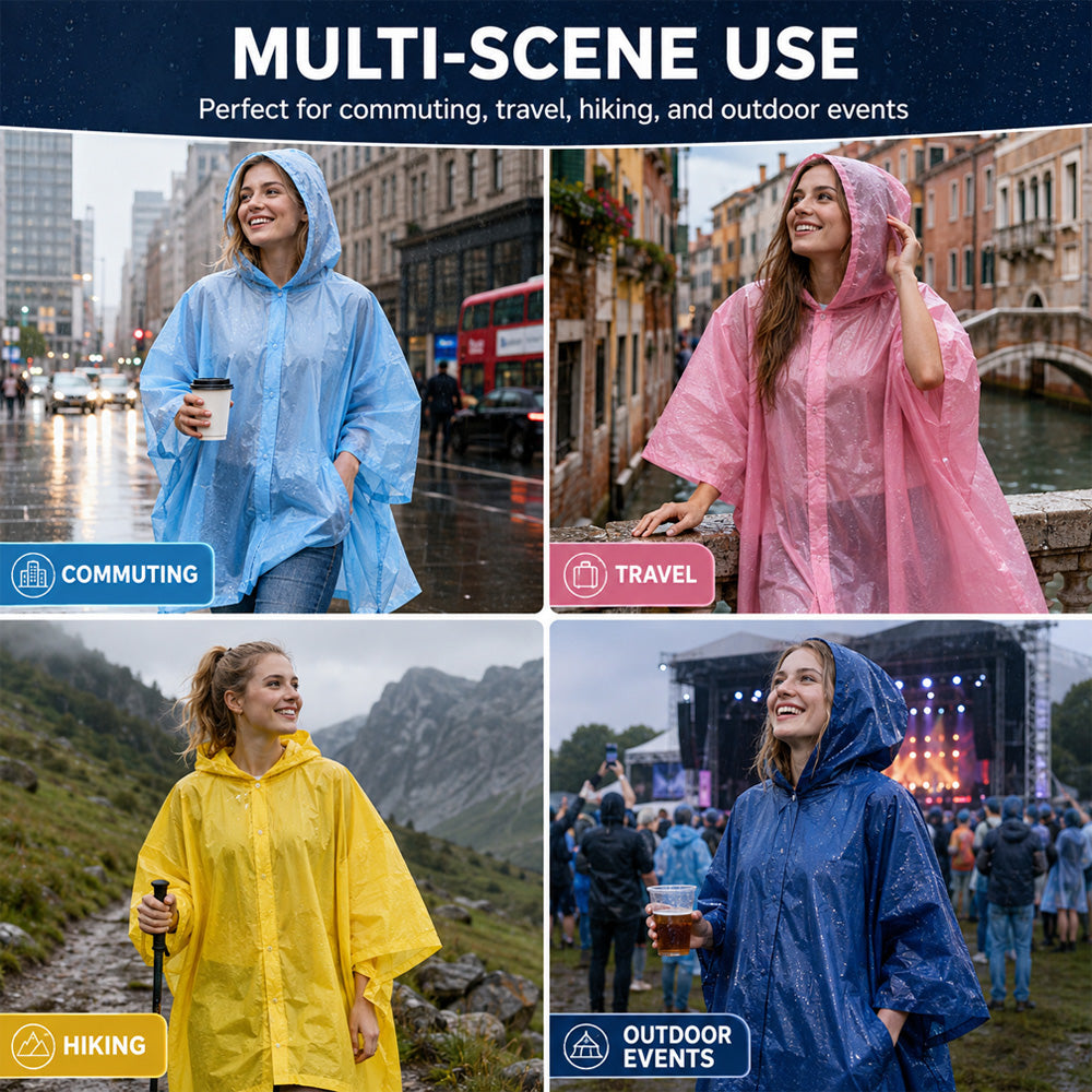 🌧️ 50% OFF! Pocket-Size Emergency Rain Poncho, Ball-Packed Waterproof Raincoat, One-Size Lightweight Rain Protection for Travel, Hiking & Outdoor🌈