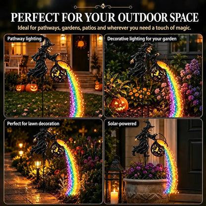 🔥50%OFF Today Only!🧙‍♀️🎃 A witch’s cauldron-shaped garden lamp with LED lighting – a striking outdoor decoration 🔮✨