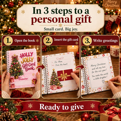 🔥Shockingly low price🎁Ready for Christmas!🎅Christmas Gift Card Booklet -👍DIY Spiral-Bound Christmas Gift Card Holder Book