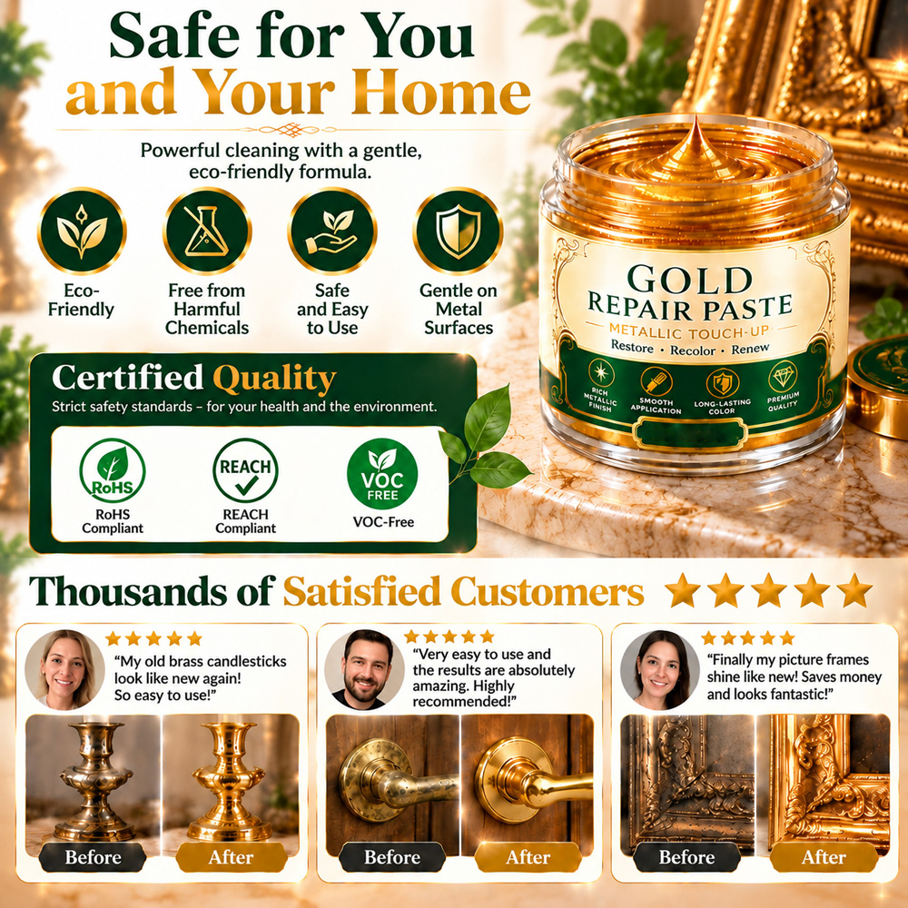 🎁 BUY 2 GET 1 FREE+50% OFF!! Gold Metallic Repair Paste with Brush – Revive Worn Frames & Furniture and Refresh Your Décor Without Buying New