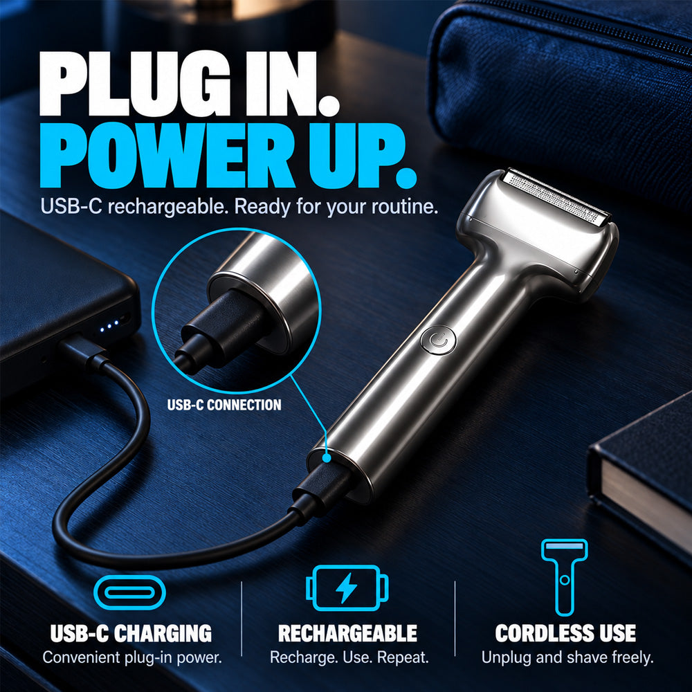 🪒Men's Rechargeable Foil Electric Shaver ⚡🧔– Efficient Close Shaving, Cordless Portable Wet & Dry Beard Razor for Daily Grooming