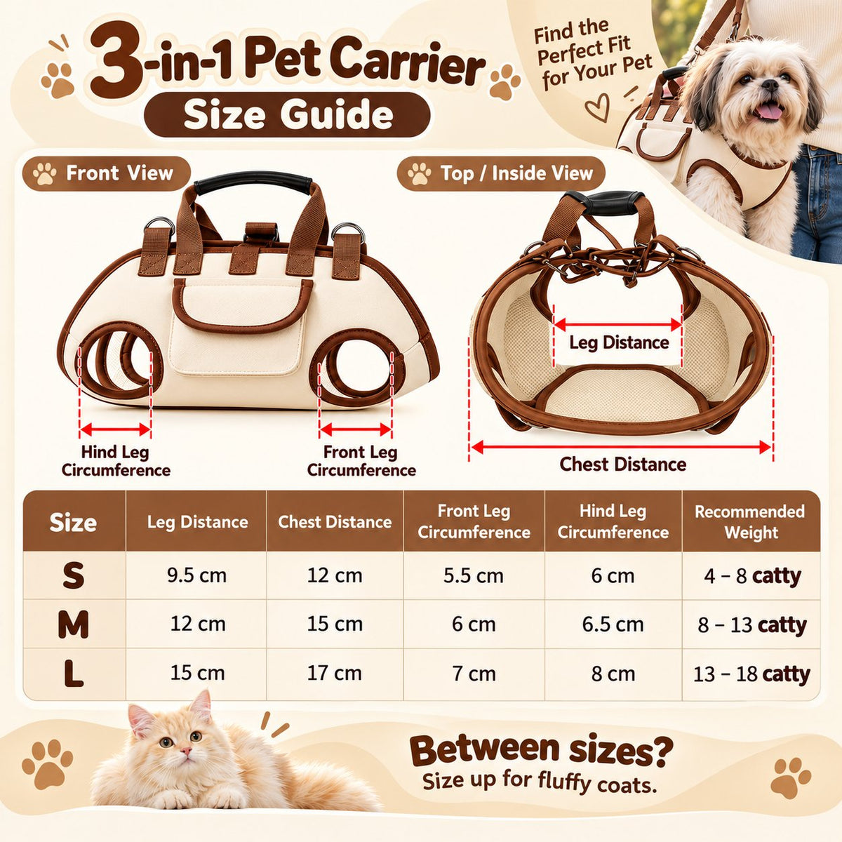 😻🐾 Hands-Free Pet Sling & Harness Carrier – Adjustable, Cozy & Secure Travel Bag for Cats and Small Dogs 🐶❤️