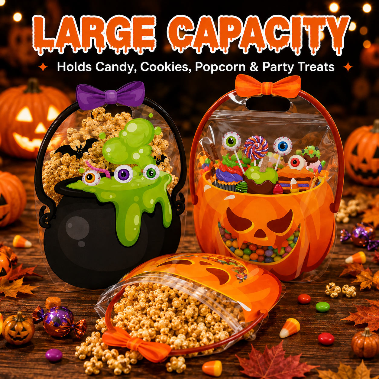 🎃 2026 Halloween Early Deal! 👻 40% OFF🎉Halloween Goodie Bags 🧡 Pumpkin & Cauldron Treat Bags for Trick-or-Treating, Parties & Spooky Fun 🍬 — Devareon®