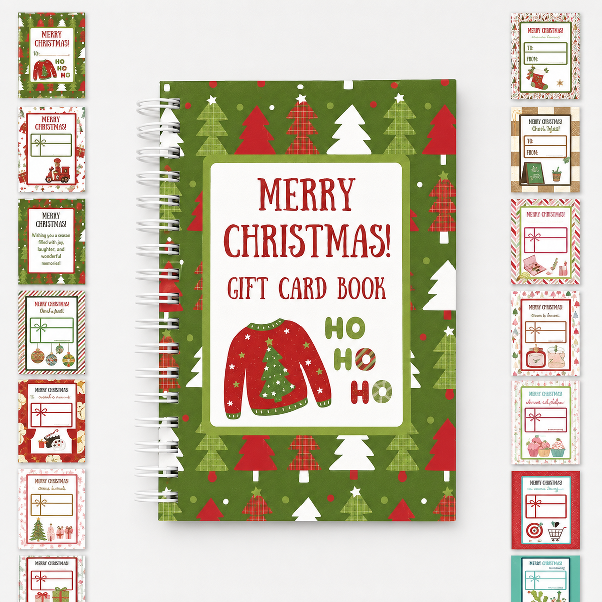 🔥Shockingly low price🎁Ready for Christmas!🎅Christmas Gift Card Booklet -👍DIY Spiral-Bound Christmas Gift Card Holder Book
