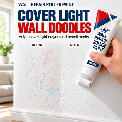 🔥 50% OFF Today Only! 🏠✨ Waterproof Wall Repair Paste with Built-In Roller – Quick & Easy Fixes for Cracks, Marks & Wall Imperfections💕