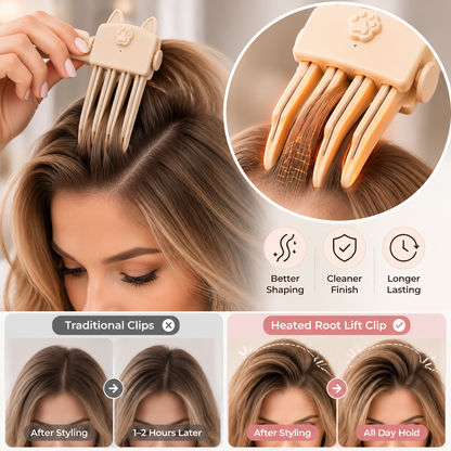 🎉48K+ Sold 💇 Wireless Heated Volumizing Root Lift Clip, Portable Travel Hair Styling Tool for Flat Fine Hair