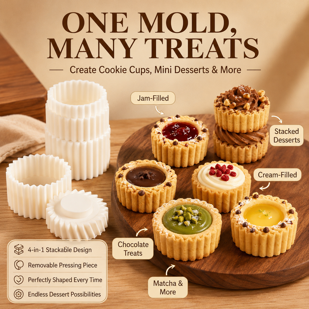🍪✨Grab Our Dual‑Ended Pastry Press Mold | Create Pro‑Level Cookies & Pastries With Zero Baking Skills, Kids‑Friendly for DIY Baking, Homemade Gift‑Making & Space‑Saving Stress‑Free Festive Snack Prep