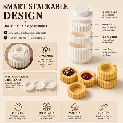 🍪✨Grab Our Dual‑Ended Pastry Press Mold | Create Pro‑Level Cookies & Pastries With Zero Baking Skills, Kids‑Friendly for DIY Baking, Homemade Gift‑Making & Space‑Saving Stress‑Free Festive Snack Prep