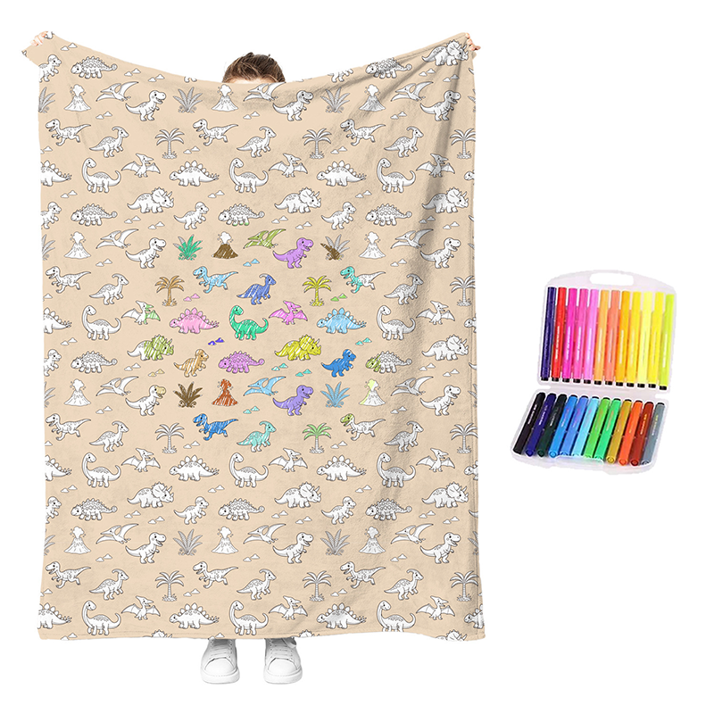 💥💰Best price guaranteed🔥LAST DAY SALE 50% OFF+Free Marker Pen Set!!🎨✨Creative Cozy Coloring Blanket Kit | Creative Arts & Crafts, Ultimate DIY Gift
