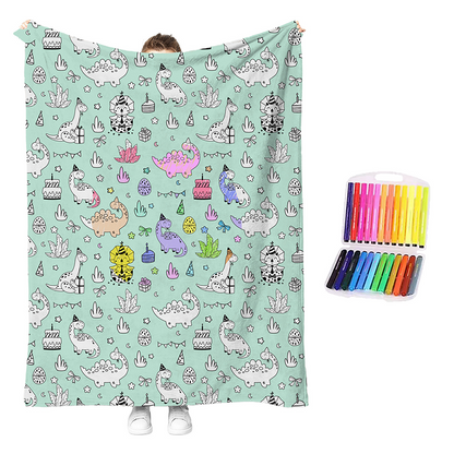 💥💰Best price guaranteed🔥LAST DAY SALE 50% OFF+Free Marker Pen Set!!🎨✨Creative Cozy Coloring Blanket Kit | Creative Arts & Crafts, Ultimate DIY Gift