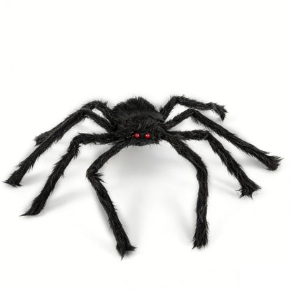 🥳2026 HOT SALE🥳💞50K+ SOLD! 🕷️🎃 50% OFF! Oversized Halloween Spider – 75cm giant leg span, realistic furry body & glowing red eyes. Perfect for porches, gardens & haunted house themes – instant spooky centrepiece! 👻✨