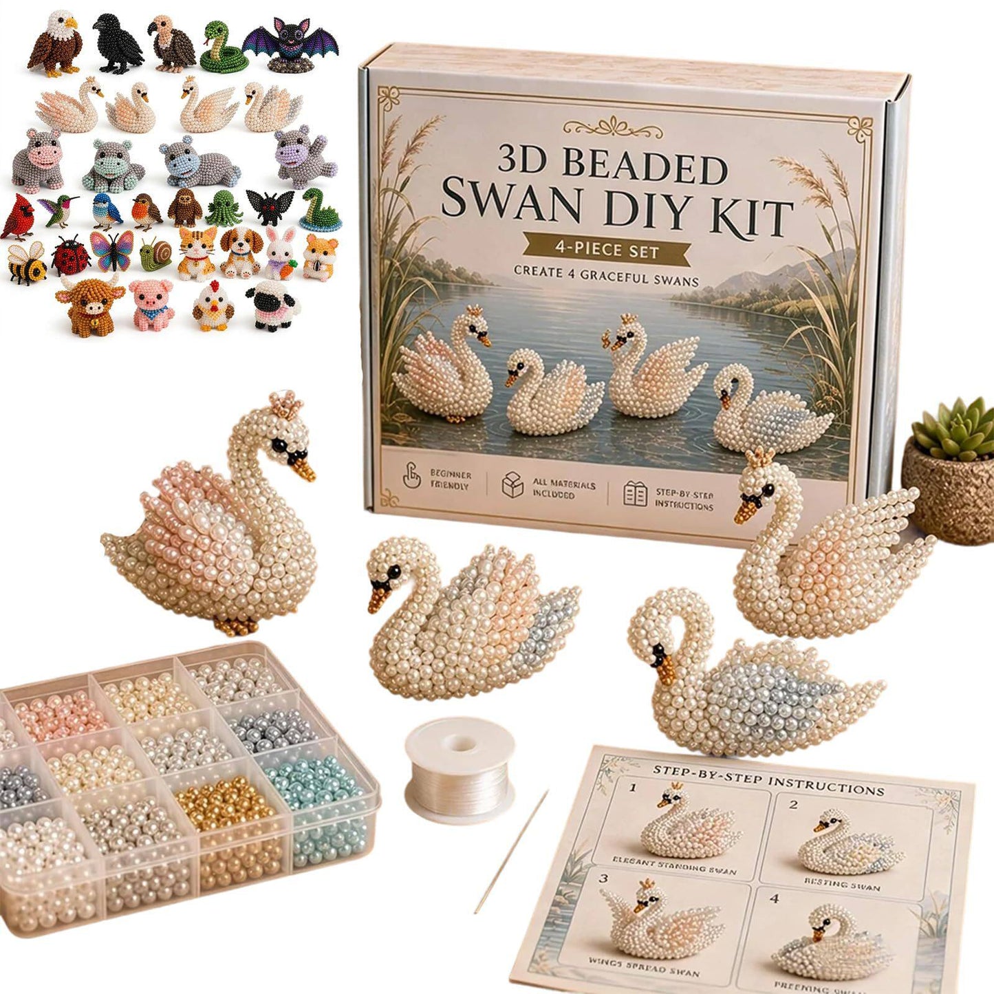 Celsiora®🔥Hot Sale - 50% OFF🔥🏆Limited Time Sale 49% OFF🧵✨Petite 3D Beaded Animal Craft Kit