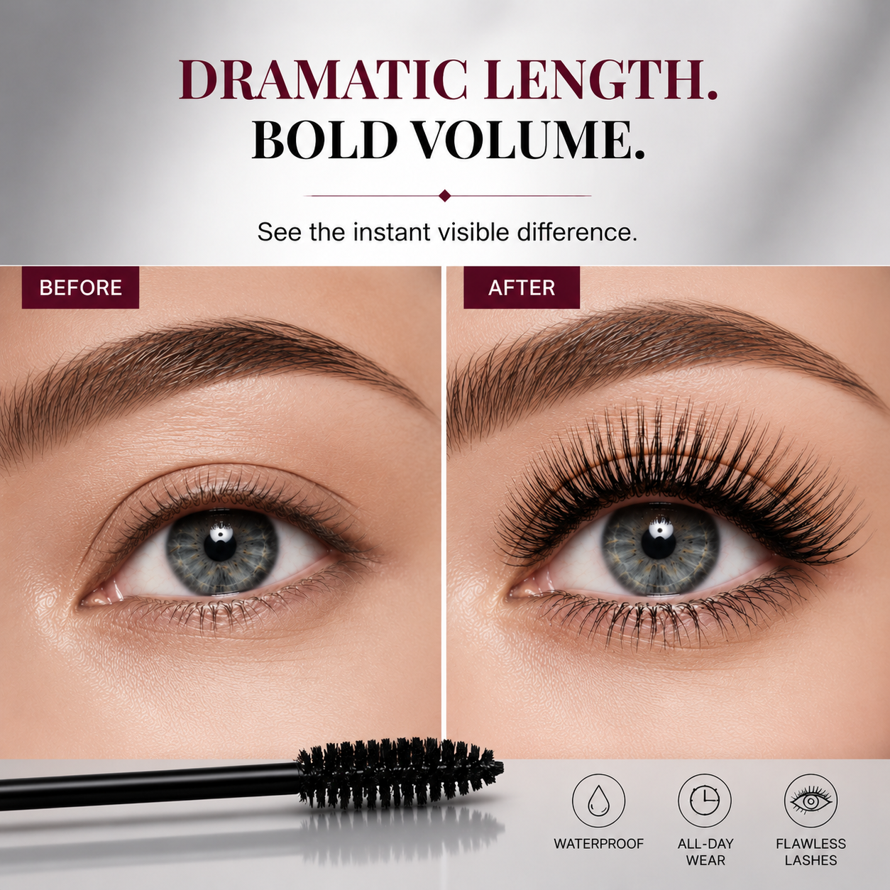 🔥Last Day—BUY 1 GET 1 FREE！！⏰✨Smudge-Proof Curling & Lengthening Mascara