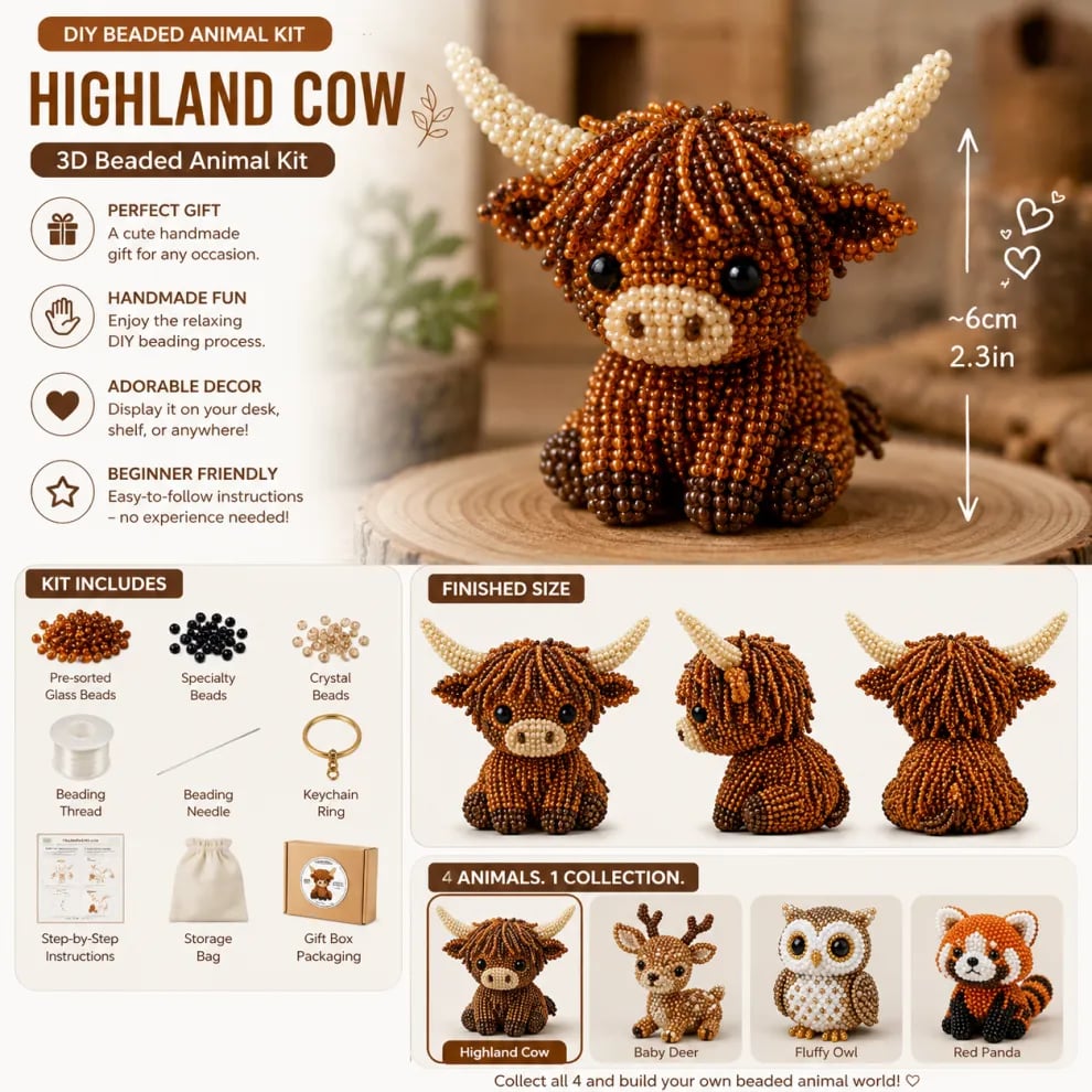 Celsiora®🔥Hot Sale - 50% OFF🔥🏆Limited Time Sale 49% OFF🧵✨Petite 3D Beaded Animal Craft Kit