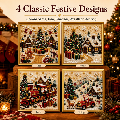 ✨ 3D Christmas Pearl Craft Kit🎅 – Relaxing DIY Holiday Art | All‑In‑One Framed Pearl Diamond Painting for Christmas Decor & Heartwarming Family Gifts