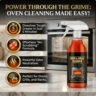 🧼 BUY 2 GET 1 FREE! ✨ Oven & Grill Cleaner Spray – Dissolves Grease in 5 Mins, No Scrubbing & Eliminates Odors 🔥  21 Reviews