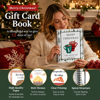 🔥Shockingly low price🎁Ready for Christmas!🎅Christmas Gift Card Booklet -👍DIY Spiral-Bound Christmas Gift Card Holder Book