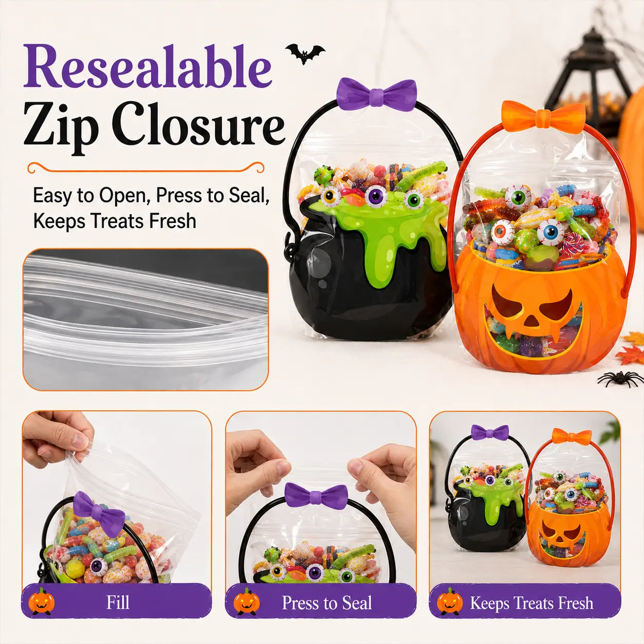🎃 2026 Halloween Early Deal! 👻 40% OFF🎉Halloween Goodie Bags 🧡 Pumpkin & Cauldron Treat Bags for Trick-or-Treating, Parties & Spooky Fun 🍬 — Devareon®