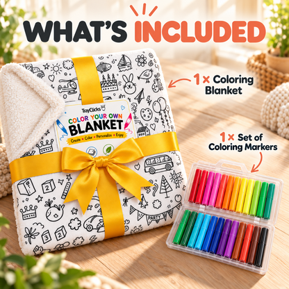 🔥LAST DAY SALE 50% OFF!!🎨✨ | Creative Coloring Blanket  + FREE 15-Color Fabric Marker Set, Perfect for Kids, Family Fun & Creative Gifting!