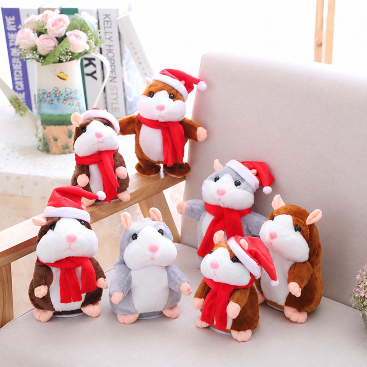 🐹 Talking Hamster Plush – repeats whatever you say, auto head-shaking, hilarious fun for kids & adults🎁