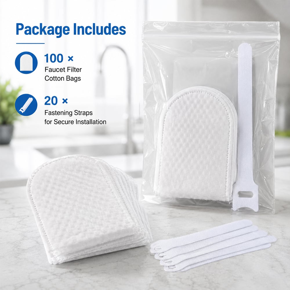 🔥LAST DAY 50% OFF💧Faucet Filter Cotton Bags - Universal, 100 PCS Splash-Proof Faucet Filter 🌟Set