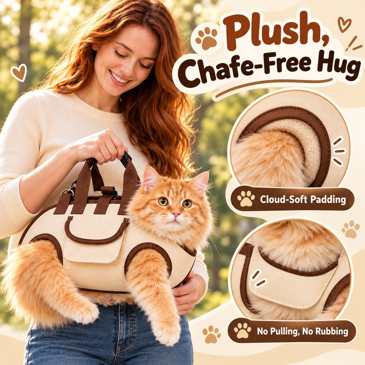 😻🐾 Hands-Free Pet Sling & Harness Carrier – Adjustable, Cozy & Secure Travel Bag for Cats and Small Dogs 🐶❤️