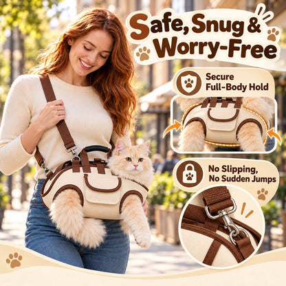 😻🐾 Hands-Free Pet Sling & Harness Carrier – Adjustable, Cozy & Secure Travel Bag for Cats and Small Dogs 🐶❤️