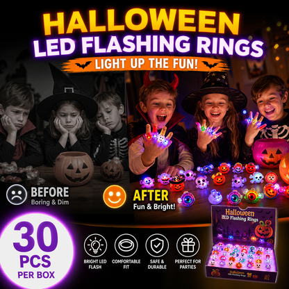 🔥🎃Spooky Season Hot Sale 50% OFF‼️✨LED Light Halloween Glowing Ring | Flashing Light‑Up Party Favor for Halloween Night👻