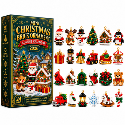 ⏳ Last day to save 49% – 🎄 24-Day Mini Christmas Ornament Advent Calendar | 24 unique festive buildable designs with hanging loops—perfect for decorating Christmas trees, wreaths, and holiday displays 🧱🎅