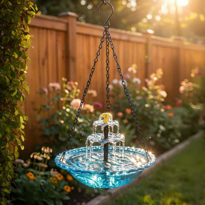 🔥🔥2026 Spring Sale 40% Off--🐦Solar Cascade Hanging Bird Bath Fountain