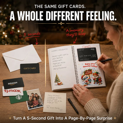 🔥Shockingly low price🎁Ready for Christmas!🎅Christmas Gift Card Booklet -👍DIY Spiral-Bound Christmas Gift Card Holder Book