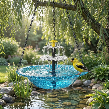 🔥🔥2026 Spring Sale 40% Off--🐦Solar Cascade Hanging Bird Bath Fountain