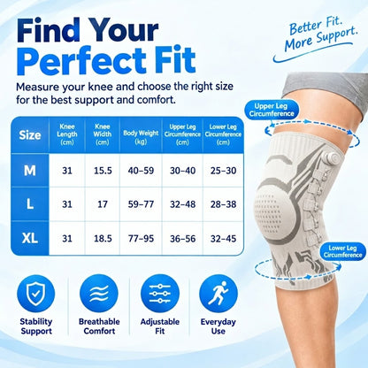 🦵 Adjustable Knee Support Brace – Compression & Stability for Everyday Movement