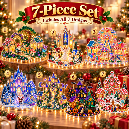 🎄🎃 3D DIY Diamond Art Village Kit – Christmas & Halloween Craft Decor