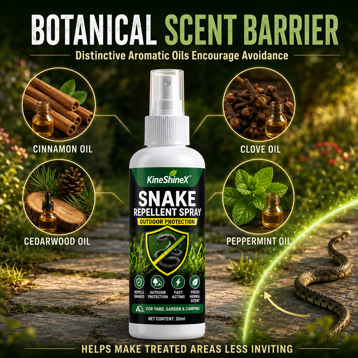 🎉 2026 Sale — Over 24,500 Sold!🌿Fast‑Acting Outdoor Snake Repellent Spray 🐍