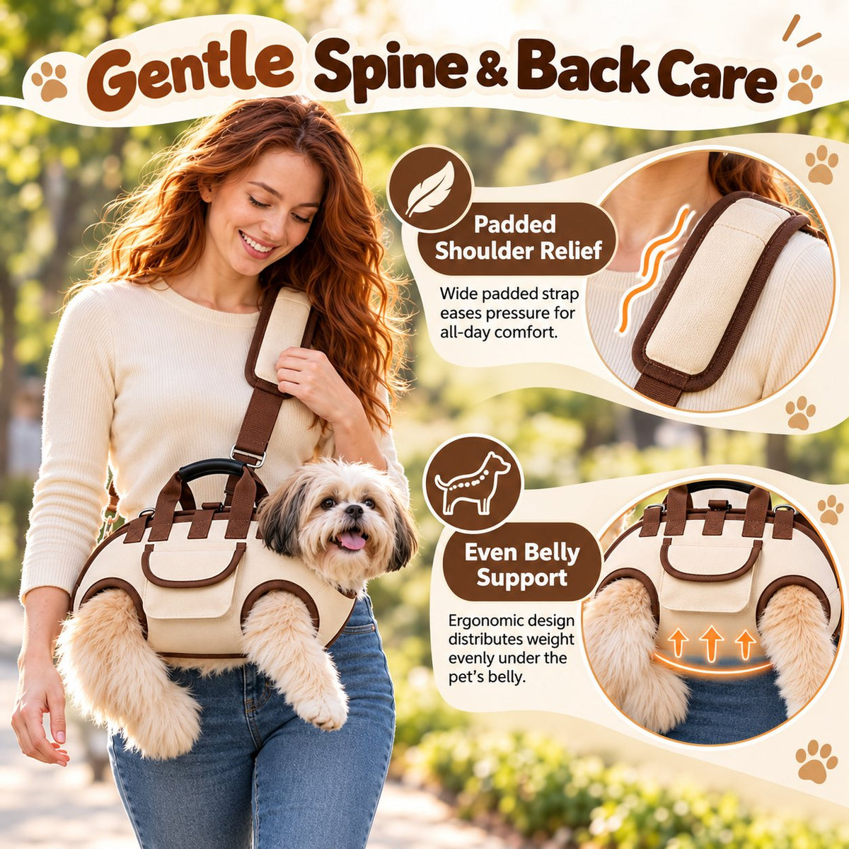 😻🐾 Hands-Free Pet Sling & Harness Carrier – Adjustable, Cozy & Secure Travel Bag for Cats and Small Dogs 🐶❤️