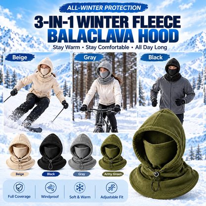 50% OFF | ❄️🔥Winter Essential Balaclava Hood 🧣– 3-in-1 Warm Face & Neck Coverage for Everyday Outings | Affordable Cold-Weather Must-Have