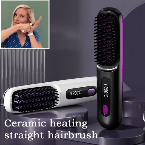🎁Flash Sale(🚀50%OFF)🎁Cordless Ceramic Heated Hair Straightening Comb