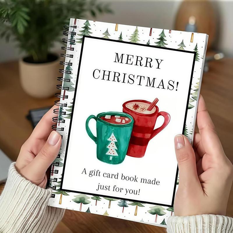 🔥Shockingly low price🎁Ready for Christmas!🎅Christmas Gift Card Booklet -👍DIY Spiral-Bound Christmas Gift Card Holder Book