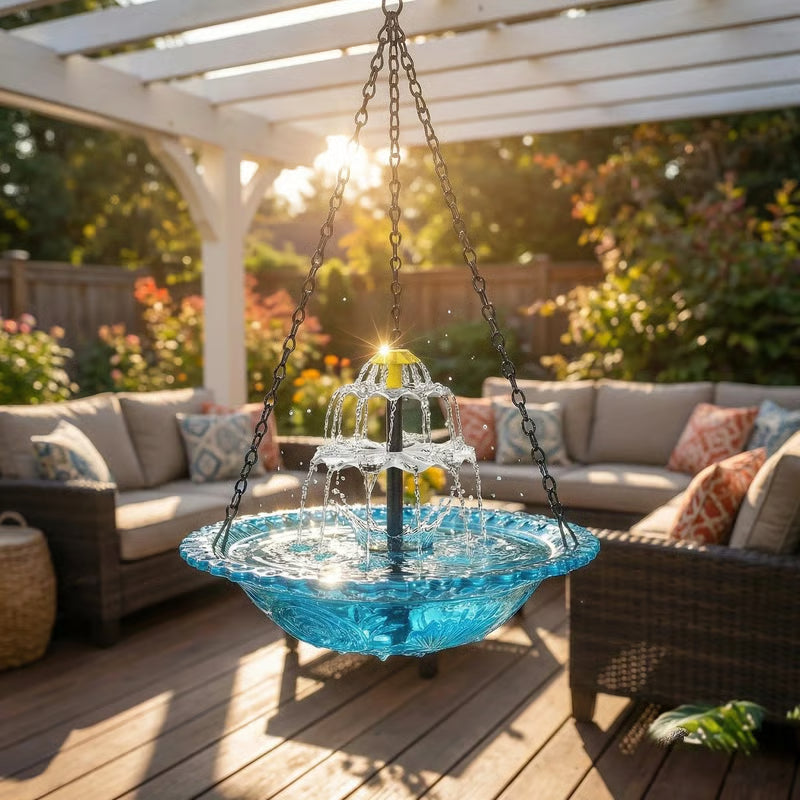 🔥🔥2026 Spring Sale 40% Off--🐦Solar Cascade Hanging Bird Bath Fountain