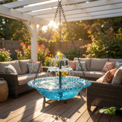 🔥🔥2026 Spring Sale 40% Off--🐦Solar Cascade Hanging Bird Bath Fountain