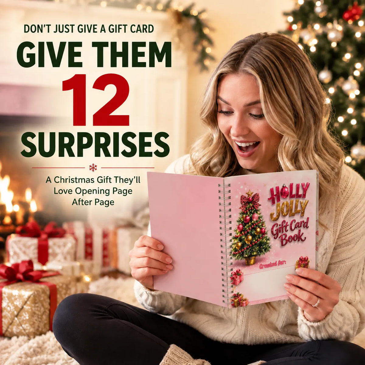 🔥Shockingly low price🎁Ready for Christmas!🎅Christmas Gift Card Booklet -👍DIY Spiral-Bound Christmas Gift Card Holder Book