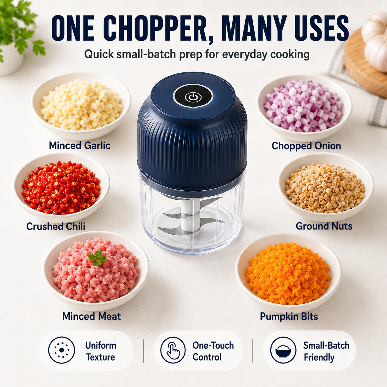 🥕 50% OFF NOW! 6-Blade Electric Food Chopper｜Chops Vegetables, Onions, Herbs, Nuts & Meat｜Cordless, One-Touch & Easy to Clean
