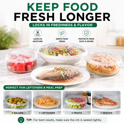🍽️✨ 100PCS Stretch Bowl Covers – Elastic Bowl & Plate Covers for Easy Food Storage 🥗