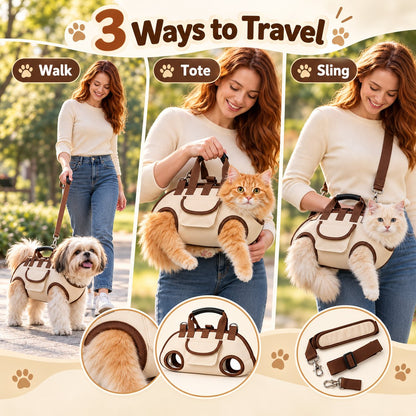 😻🐾 Hands-Free Pet Sling & Harness Carrier – Adjustable, Cozy & Secure Travel Bag for Cats and Small Dogs 🐶❤️