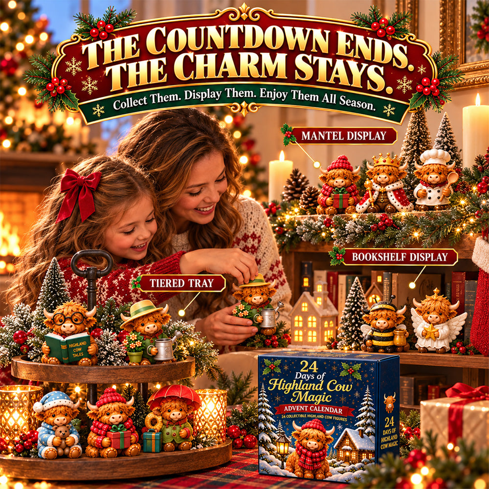🎄 Highland Cow Advent Calendar 2026 – 24-Day Collectible Figurine Countdown