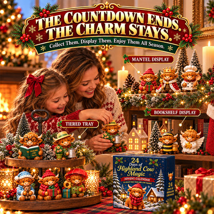 🎄 Highland Cow Advent Calendar 2026 – 24-Day Collectible Figurine Countdown
